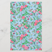 Nantucket Preppy Palm Beach Pattern Monogrammed Briefpapier (Achterkant)