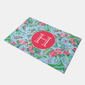 Nantucket Preppy Palm Beach Pattern Monogrammed Deurmat (Schuin)