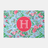 Nantucket Preppy Palm Beach Pattern Monogrammed Deurmat (Voorkant)
