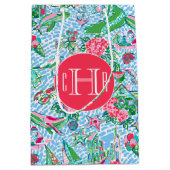 Nantucket Preppy Palm Beach Pattern Monogrammed Medium Cadeauzakje (Voorkant)