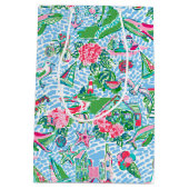 Nantucket Preppy Palm Beach Pattern Monogrammed Medium Cadeauzakje (Achterkant)