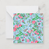 Nantucket Preppy Palm Beach Pattern Monogrammed Notitiekaartje (Achterkant)