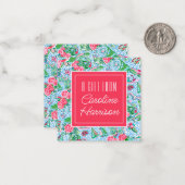 Nantucket Preppy Palm Beach Pattern Monogrammed Notitiekaartje (Voorkant / Achterkant in situ)