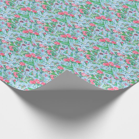 Nantucket Preppy Palm Beach Print Cadeaupapier (Hoek)