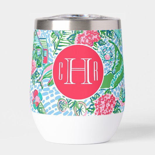 Nantucket Preppy Palm Beach Print Monogrammed (Voorkant)