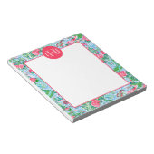 Nantucket Preppy Palm Beach Print Monogrammed Notitieblok (Schuin)