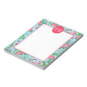 Nantucket Preppy Palm Beach Print Monogrammed Notitieblok (Linkerzijde)