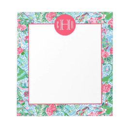 Nantucket Preppy Palm Beach Print Monogrammed Notitieblok