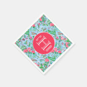 Nantucket Preppy Palm Beach Print Monogrammed Servet (Hoek)