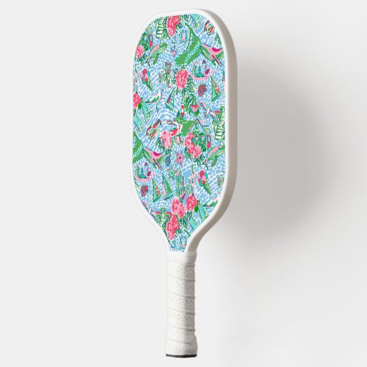 Nantucket Preppy Palm Beach Print Pickleball Paddle (Links)