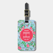 Nantucket Preppy Palm Beach Print Retouradres Bagagelabel (Voorkant verticaal)