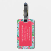 Nantucket Preppy Palm Beach Print Retouradres Bagagelabel (Achterkant verticaal)