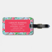 Nantucket Preppy Palm Beach Print Retouradres Bagagelabel (Achterkant horizontaal)