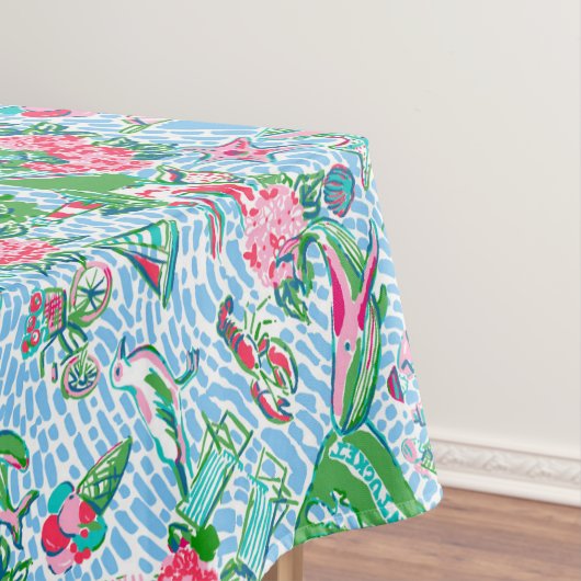 Nantucket Preppy Palm Beach Print Tafelkleed (Voorbeeld)