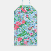 Nantucket Preppy Palm Strandpatroon Cadeaulabel (Achterkant)