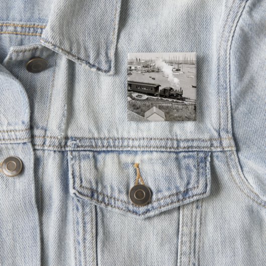 Nantucket Railroad Vierkante Button 5,1 Cm (In situ)