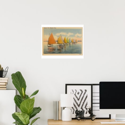 Nantucket Rainbow Fleet 2 Poster (Thuiskantoor)