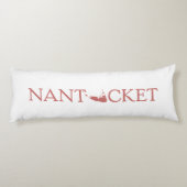 Nantucket Red one-line logo reversibele lijmkussen Lichaamskussen (Achterkant)