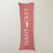 Nantucket Red one-line logo reversibele lijmkussen Lichaamskussen (Voorkant Verticaal)
