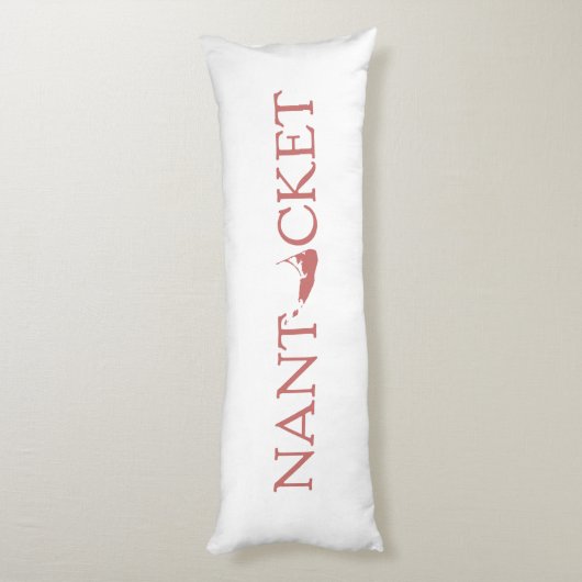 Nantucket Red one-line logo reversibele lijmkussen Lichaamskussen (Achterkant (Verticaal))