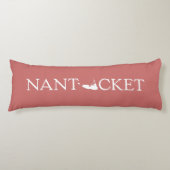 Nantucket Red one-line logo reversibele lijmkussen Lichaamskussen (Voorkant)