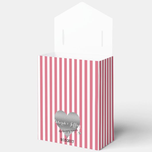 Nantucket rode en witte feestgunstdozen bedankdoosjes (Open)