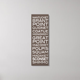 Nantucket ruimt leisteen bruin en wit wanddecor canvas afdruk