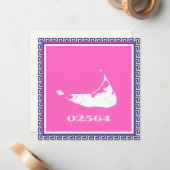 Nantucket (Sconset) Postcode Grieks Zeer belangrij Notitiekaartje (Voorkant / Achterkant in situ)