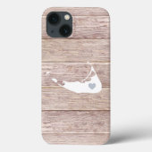 Nantucket Silhouette Rustic Wood Kijk Case-Mate iPhone Case (Achterkant)