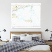 Nantucket Sound and Approaches Nautical Chart 1323 Canvas Afdruk (Insitu (Slaapkamer))