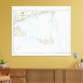 Nantucket Sound and Approaches Nautical Chart 1323 Canvas Afdruk (Insitu (Woonkamer))