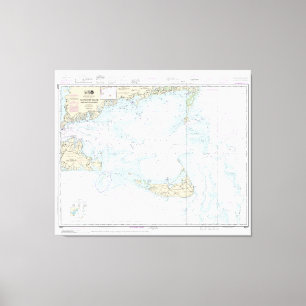 Nantucket Sound and Approaches Nautical Chart 1323 Canvas Afdruk