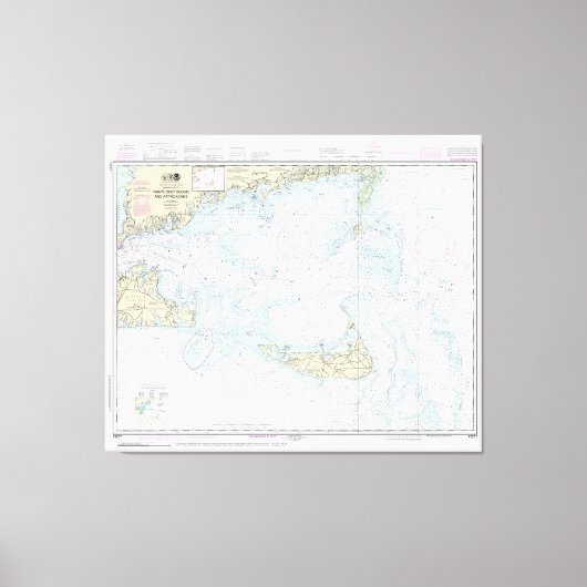 Nantucket Sound and Approaches Nautical Chart 1323 Canvas Afdruk (Voorkant)