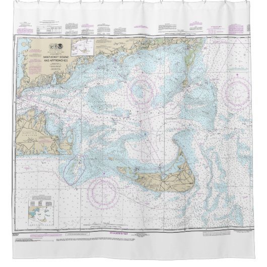 Nantucket Sound and Approaches Nautical Chart 1323 Douchegordijn (Voorkant)