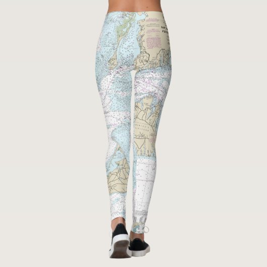 Nantucket Sound and Approaches Nautical Chart 1323 Leggings (Achterkant)