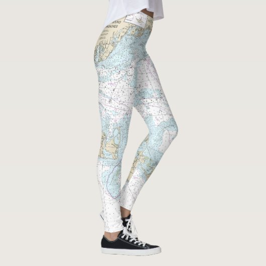 Nantucket Sound and Approaches Nautical Chart 1323 Leggings (Rechts)