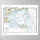 Nantucket Sound and Approaches Nautical Chart 1323 Poster (Voorkant)