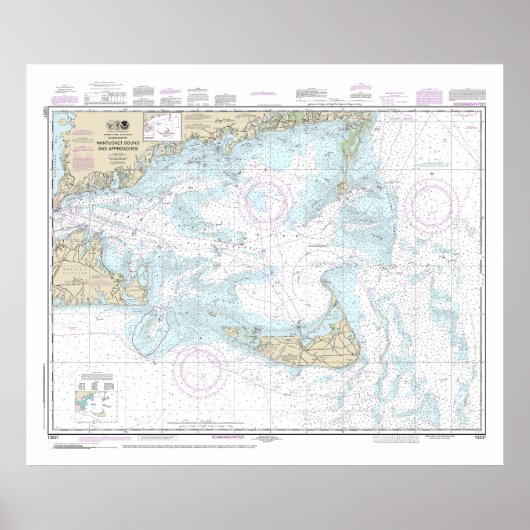 Nantucket Sound and Approaches Nautical Chart 1323 Poster (Voorkant)