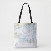 Nantucket Sound and Approaches Nautical Chart 1323 Tote Bag (Voorkant)