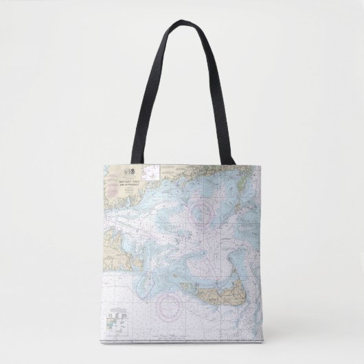 Nantucket Sound and Approaches Nautical Chart 1323 Tote Bag (Voorkant)