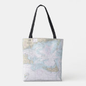 Nantucket Sound and Approaches Nautical Chart 1323 Tote Bag (Achterkant)