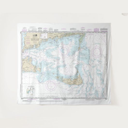 Nantucket Sound and Approaches Nautical Chart 1323 Wandkleed (Voorkant (horizontaal))