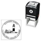 Nantucket Stijl Sankaty Head Lighthouse Adres Zelfinktende Stempel (In situ)