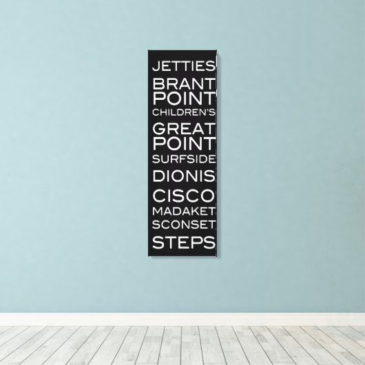 Nantucket Stranden Zwart & Wit Wanddecor Canvas Afdruk (Insitu (Houten vloer))