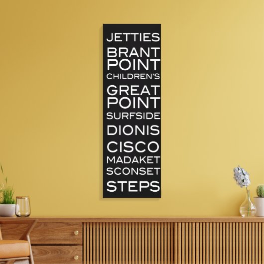 Nantucket Stranden Zwart & Wit Wanddecor Canvas Afdruk (Insitu (Woonkamer))