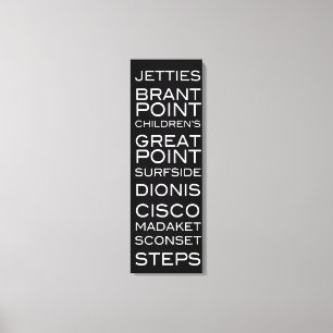 Nantucket Stranden Zwart & Wit Wanddecor Canvas Afdruk