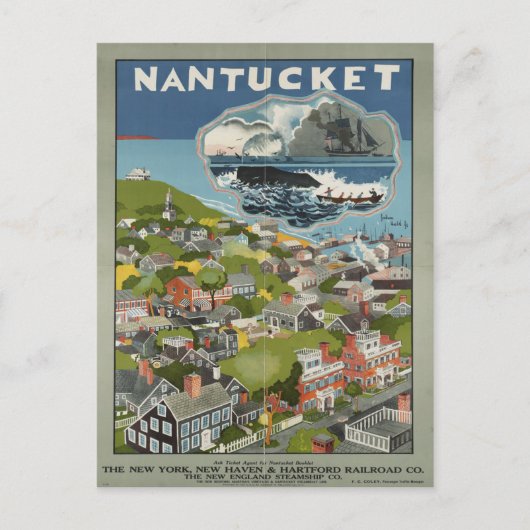 Nantucket Vintage Travel Briefkaart (Voorkant)