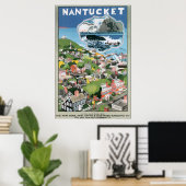 Nantucket Vintage Travel Poster (Thuiskantoor)