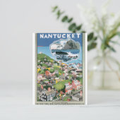 Nantucket Vintage Travel Poster Briefkaart (Staand voorkant)