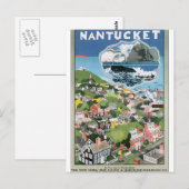 Nantucket Vintage Travel Poster Briefkaart (Voorkant / Achterkant)